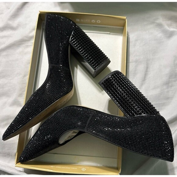 Michael Kors Maxine Block Heel Rhinestone Pumps New In Box. - Picture 4 of 8